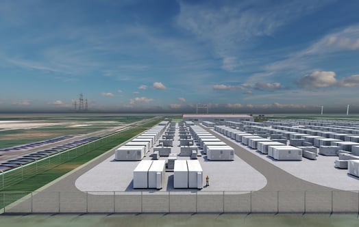 Schematischer Aufbau des Batteriespeichers in Brunsbüttel, Grafik: Vattenfall Schematischer Aufbau des Batteriespeichers in Brunsbüttel, Grafik: Vattenfall