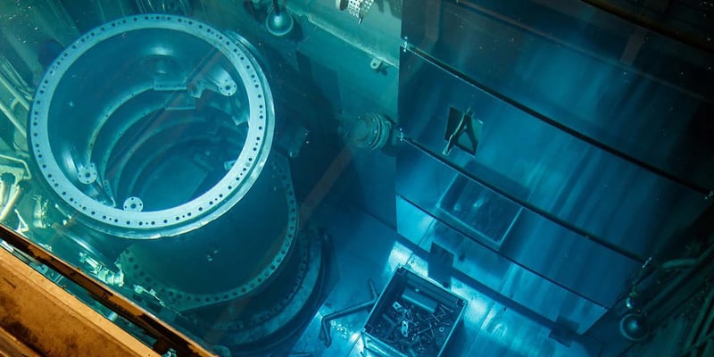 Nahaufnahme eines Teils des R2‑Reaktors Nahaufnahme eines Teils des R2‑Reaktors