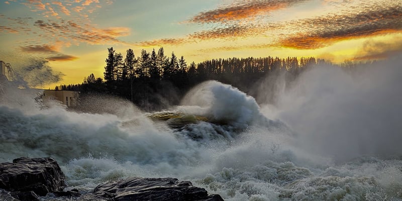 Der Fluss Indalsälven in der Nähe des Wasserkraftwerks Stadsforsen. Foto: Nicklas Lindström.