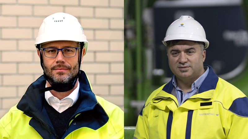 Thorsten Fippel von Siemens Energy und Ersan Topcu von der Vattenfall Wärme Berlin