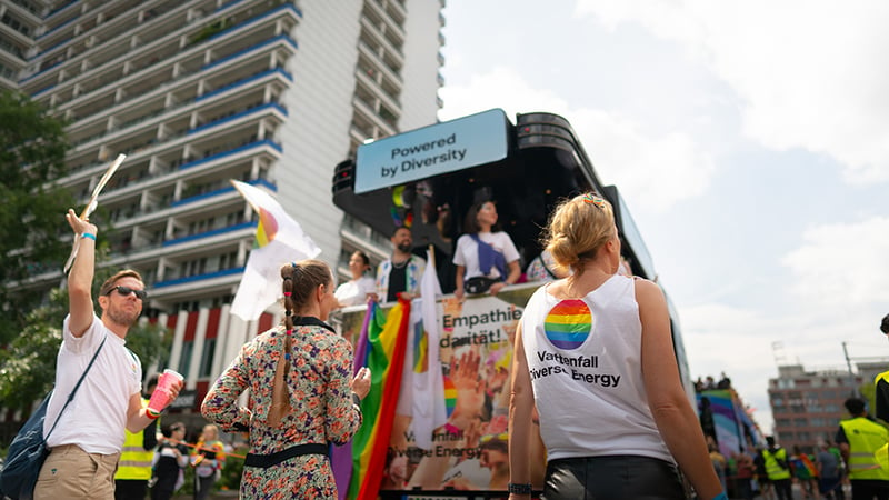 Vattenfall-Mitarbeiter beim CSD 2023