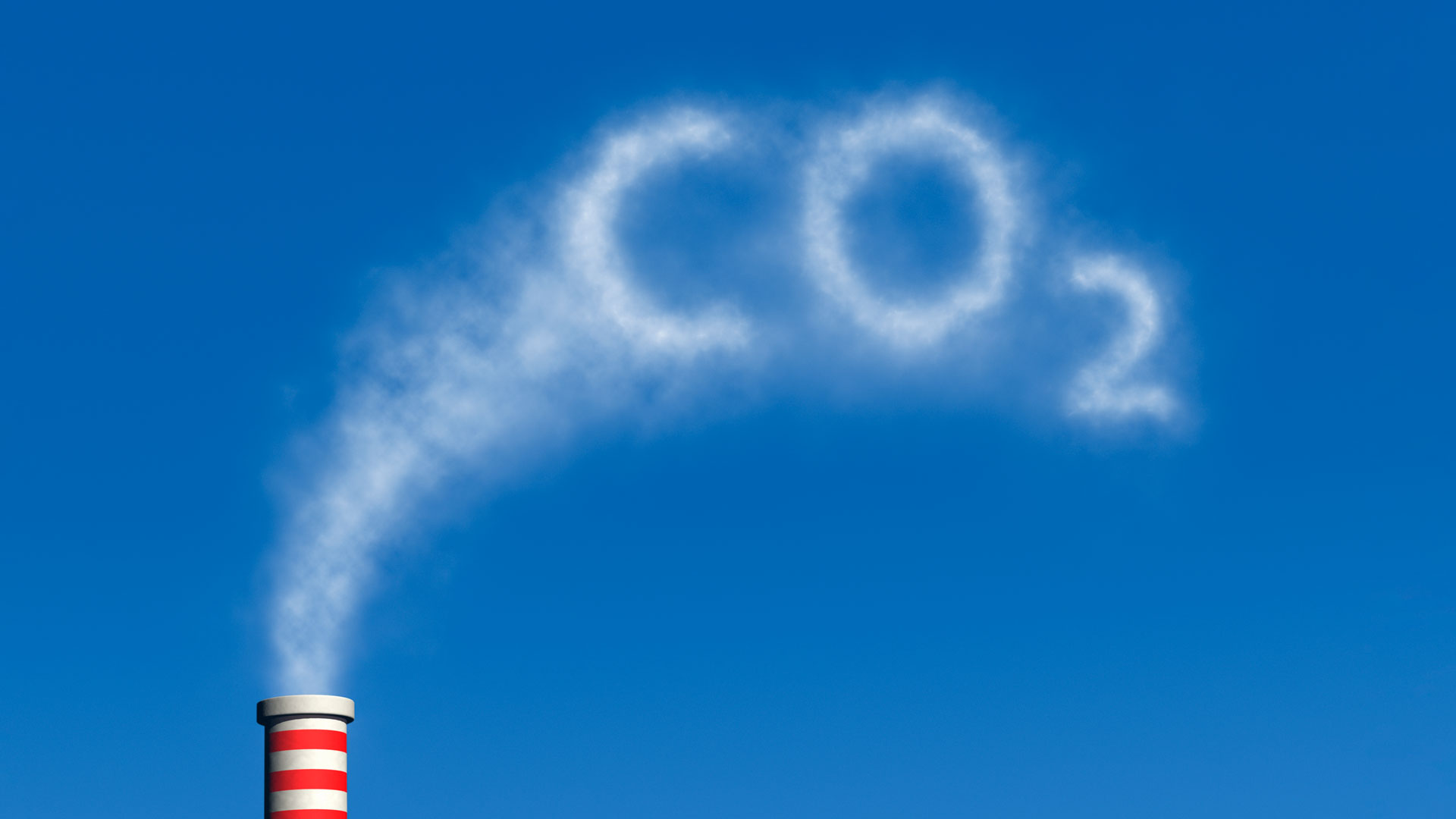 Schriftzug CO2 aus Wolken geformt