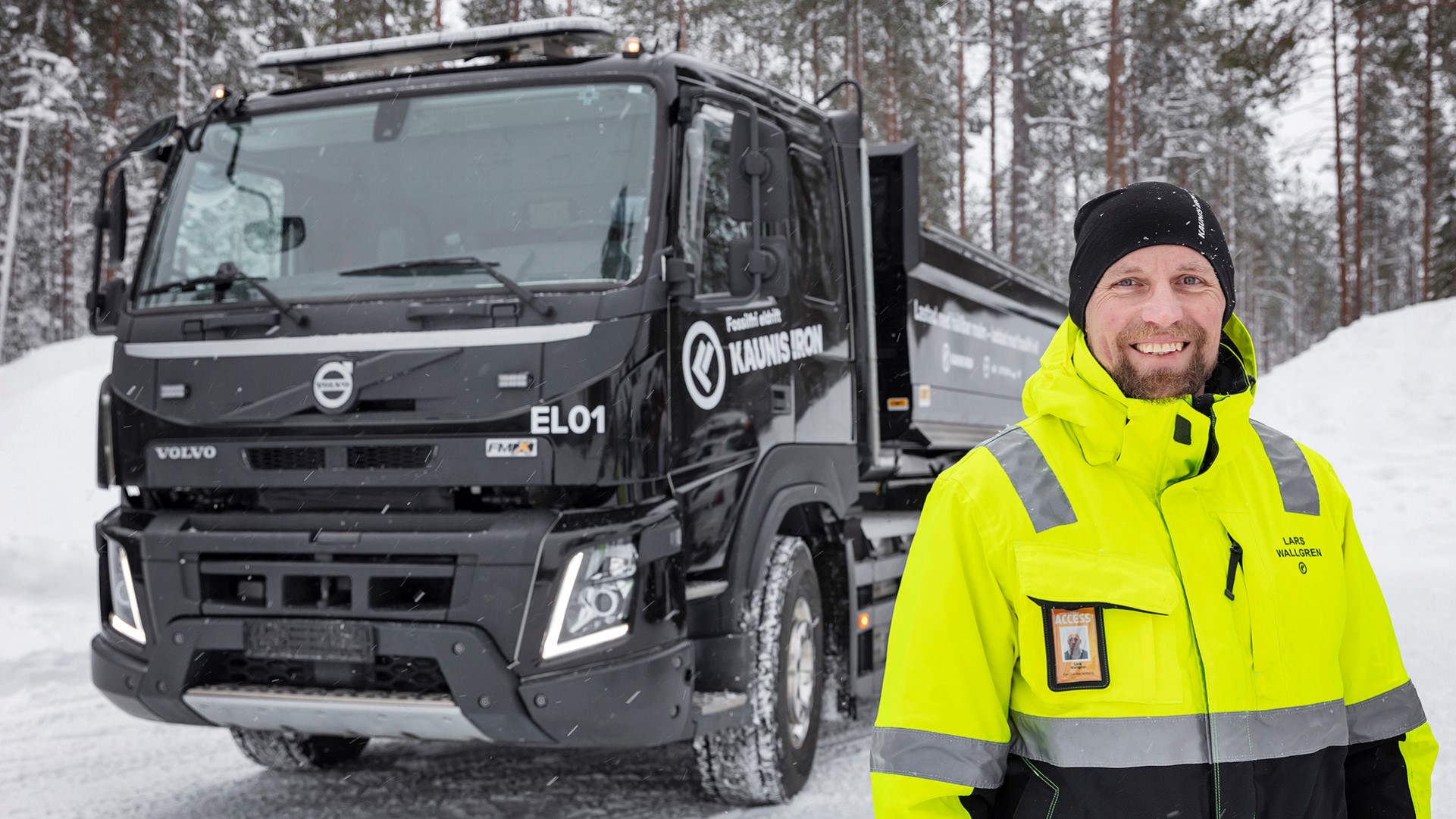 Testung eines Elektro-LKW durch Kaunis, Schweden