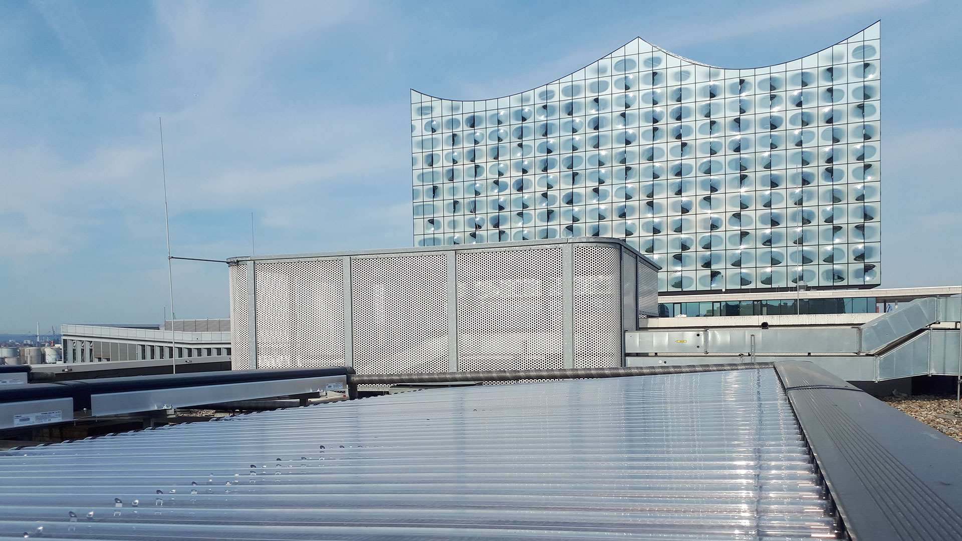 Blick auf Dächer Hamburg Hafencity