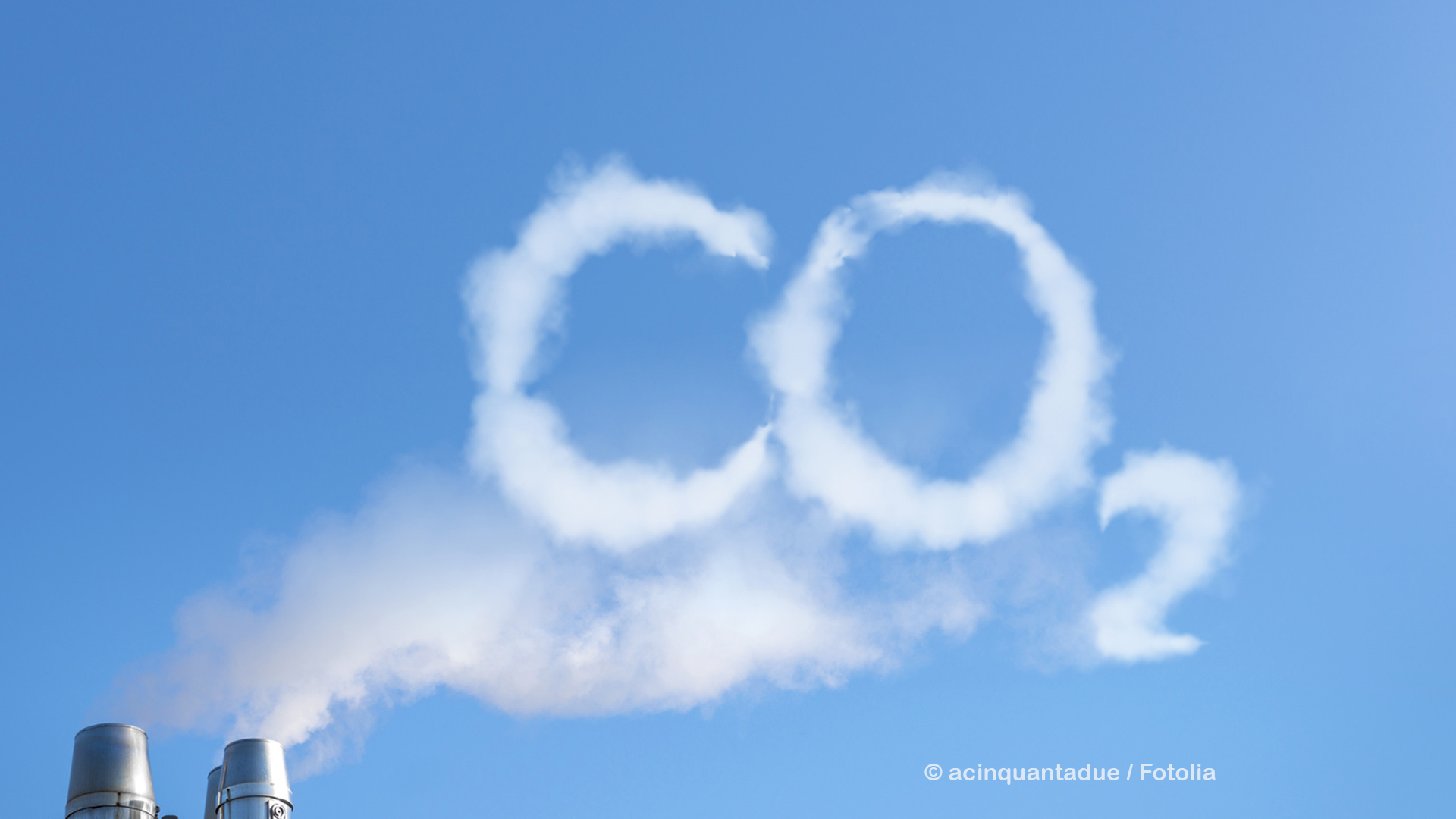 Buchstaben CO2 mittels Wolken gestaltet