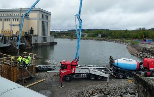 Vattenfall erstatter dele af den eksisterende dæmning ved Lilla Edets kraftværk