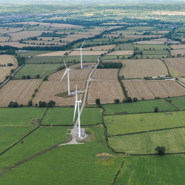 Vattenfalls vindmøllepark Swinford i Storbritannien