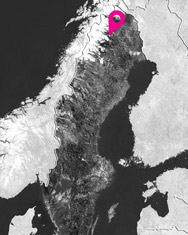 Billede som viser Porjus geografiske beliggenhed i Sverige