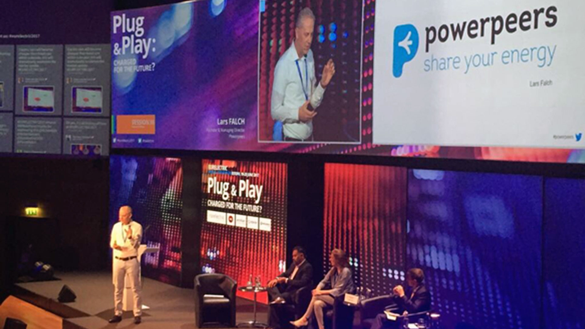 Powerpeers' direktør, Lars Falch, præsenterede den onlinebaserede energimarkedsplads på Eurelectric-konferencen i Portugal.