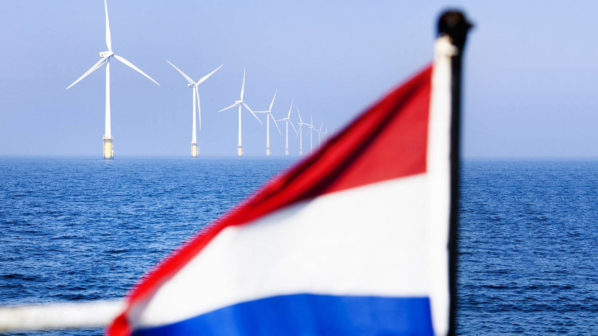 Havmøllepark og det hollandske flag