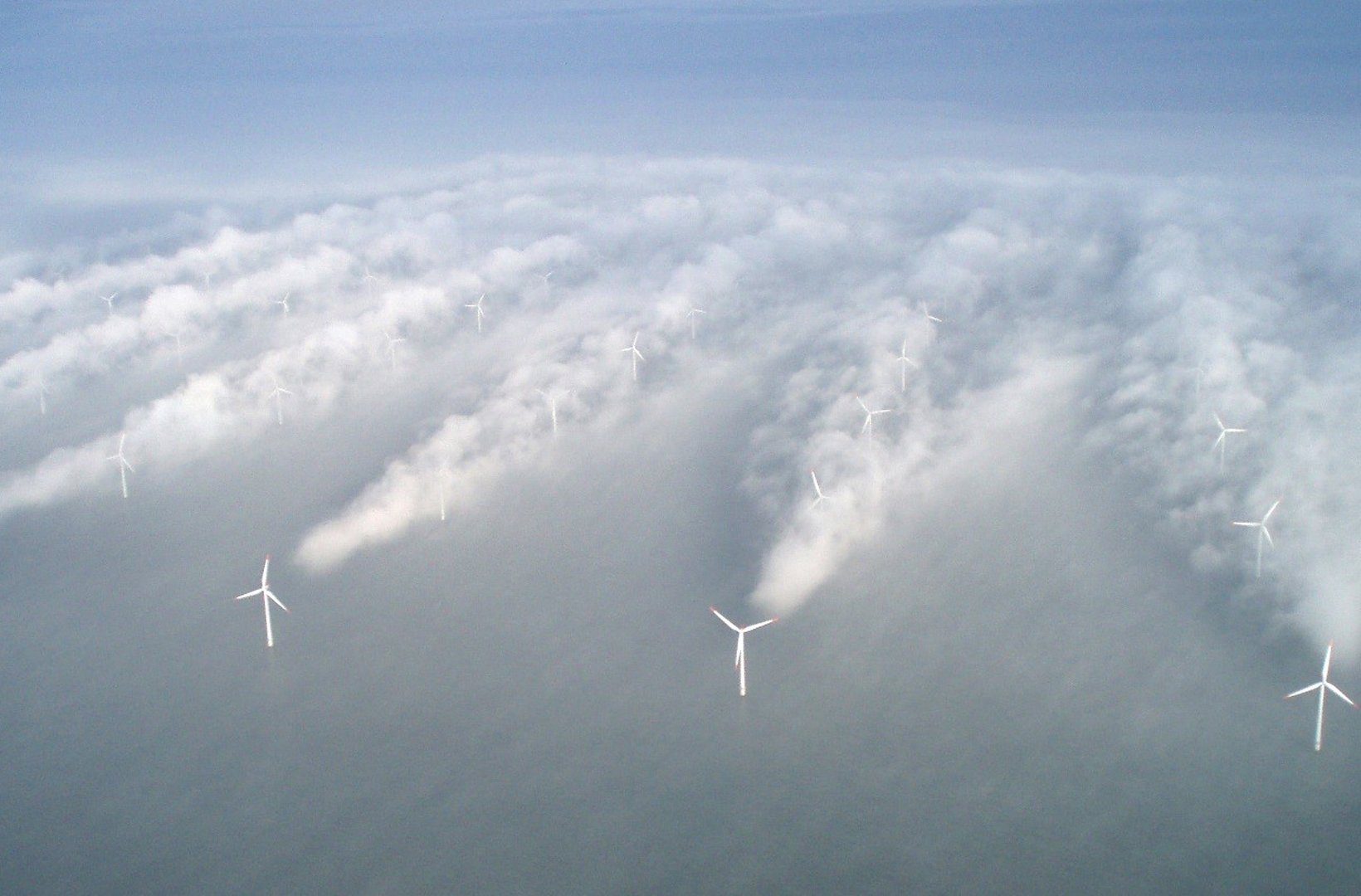 Eoliennes vues du ciel