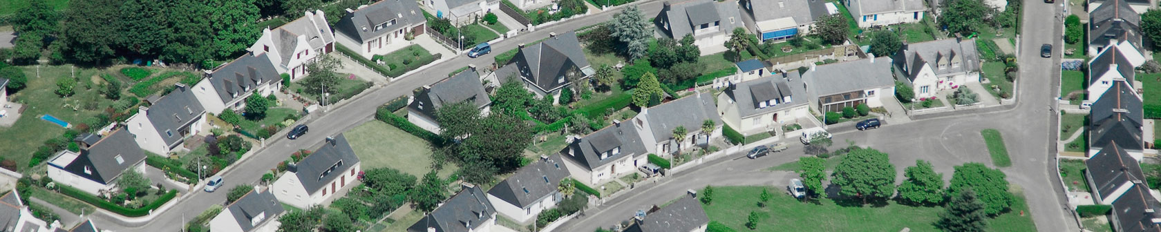 A residential area from above