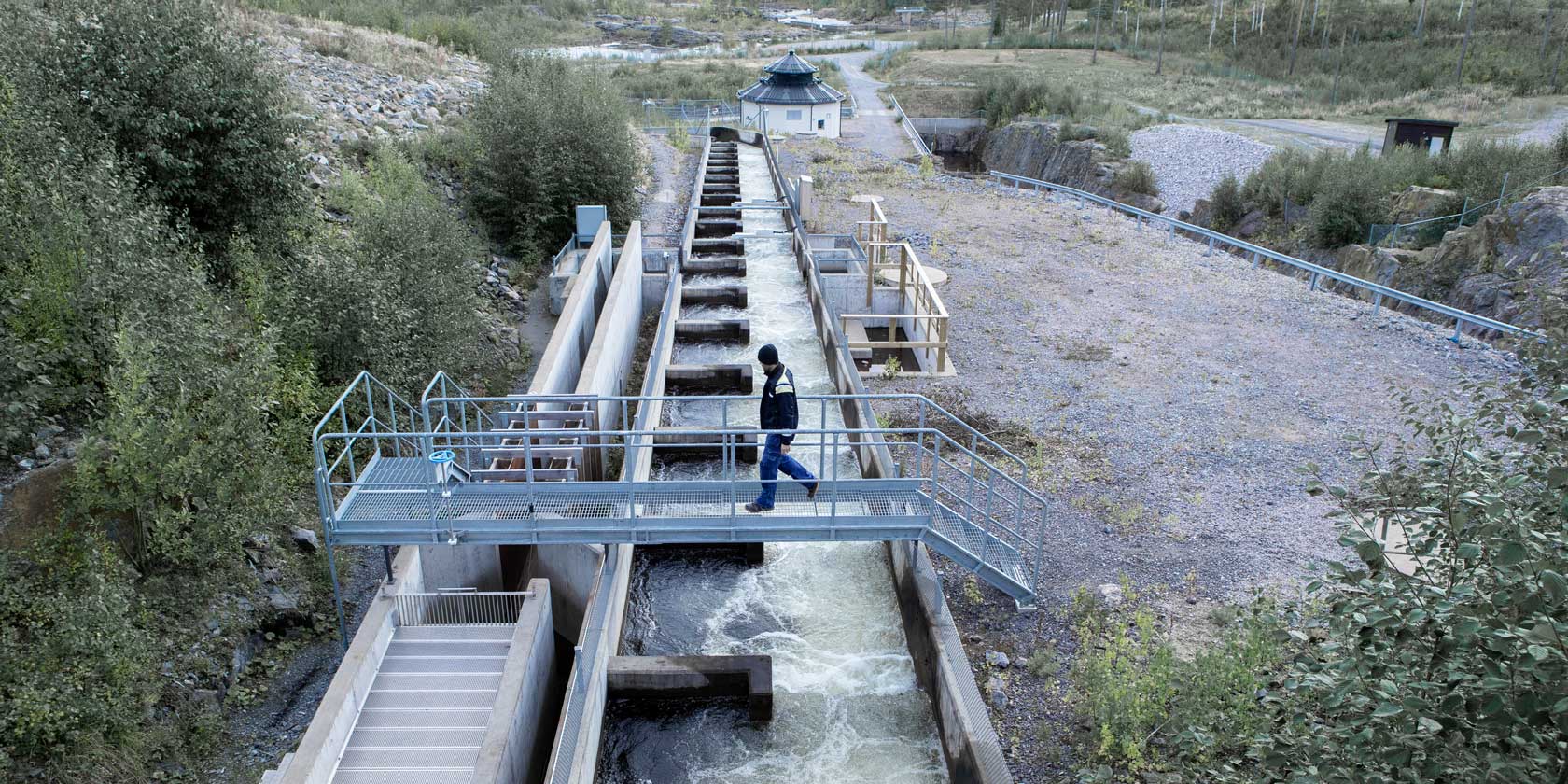 Fish ladder at Stornorrfors hydro power plant