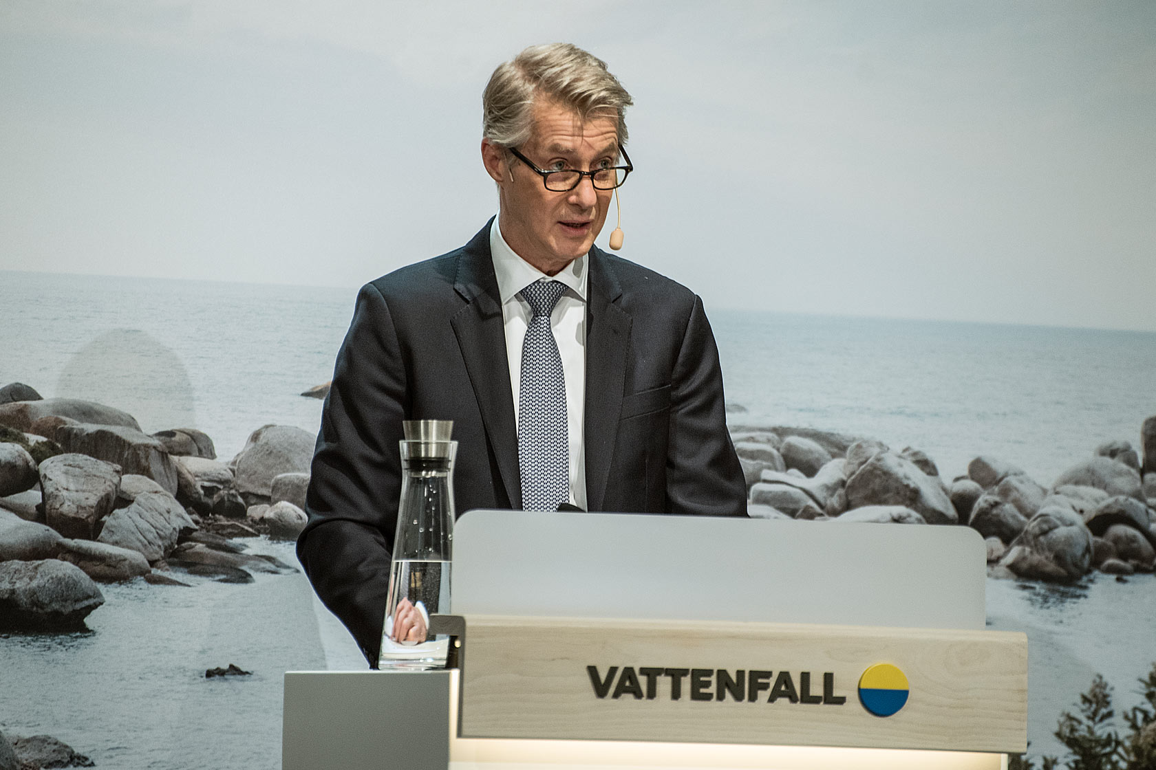 Styrelsens ordförande Mats Granryd på årsstämman 2023