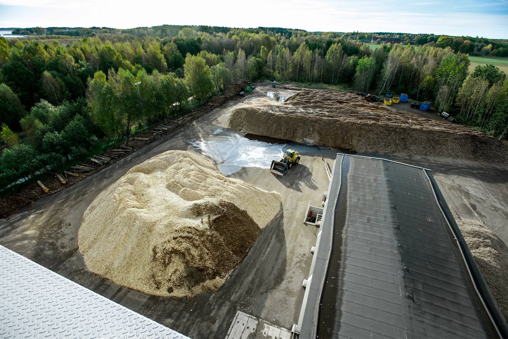 Ansicht einer Fläche für Biomasselagerung