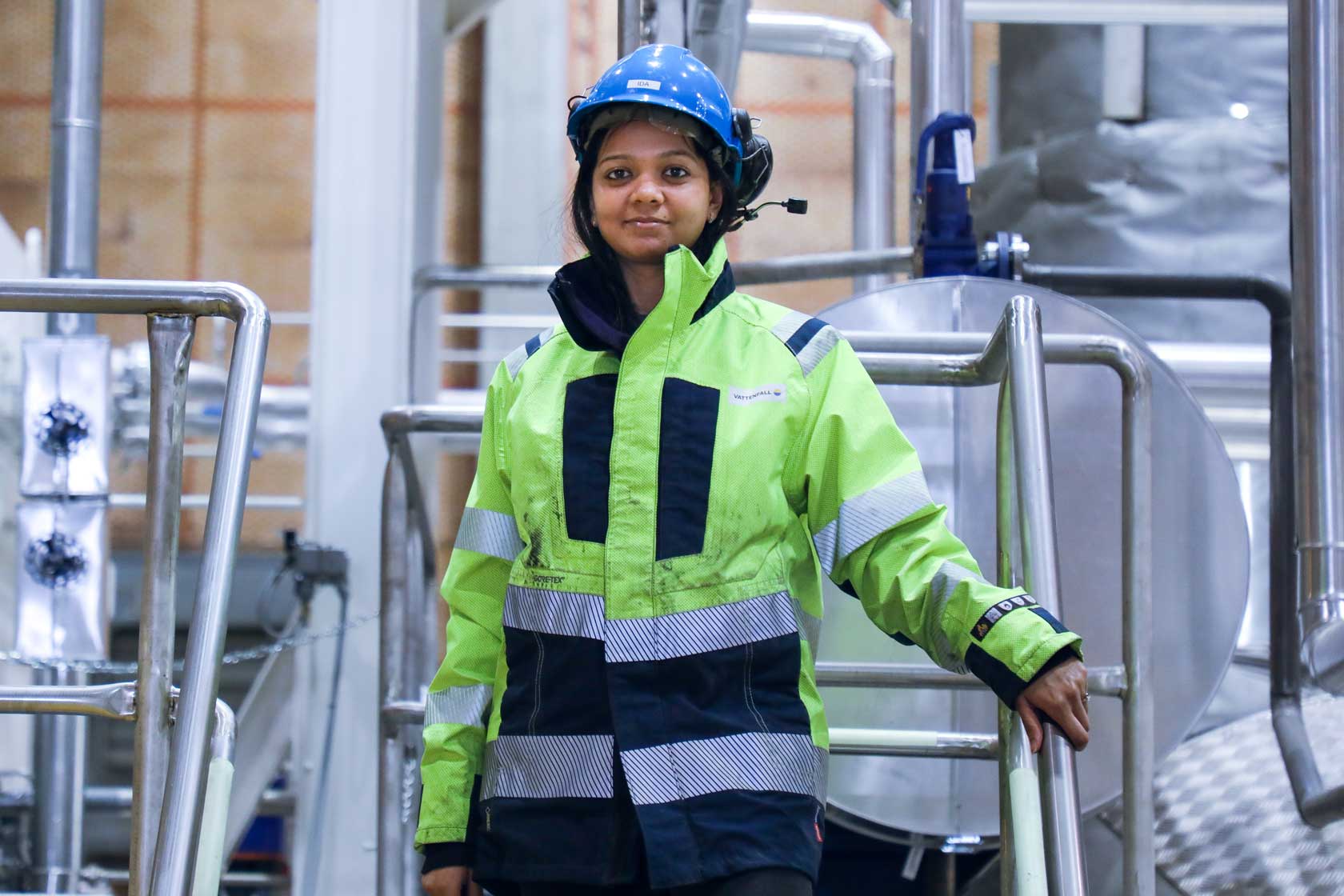 An employee at a heating plant in Uppsala, Sweden