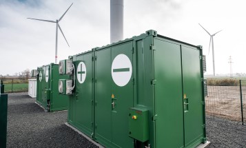 Energilagring med hjälp av batterier i en vindkraftspark