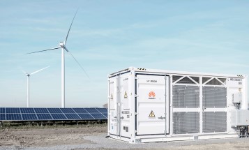 Battery storage at the wind farm