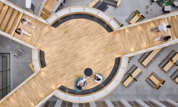 People in Vattenfall's Berlin office viewed from above
