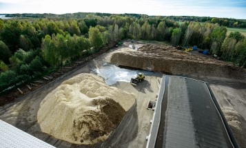 Biomass at Idbäcksverket power plant in Sweden