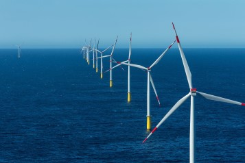 Image from offshore wind farm "DanTysk" (in operation since 2014)