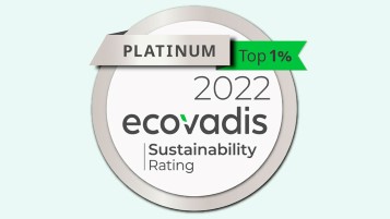 Platin - die höchste Auszeichnung für Nachhaltigkeit von EcoVadis 2022