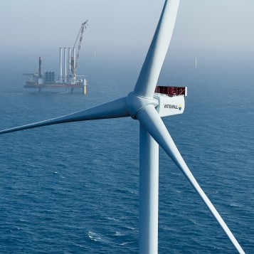The Horns Rev wind farm in Denmark 