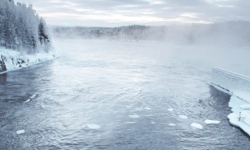 Winter at Laxede hydro power plant