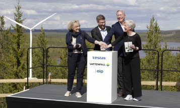Representanter för ägarföretagen inviger vindkraftsparken Blakliden Fäbodberget
