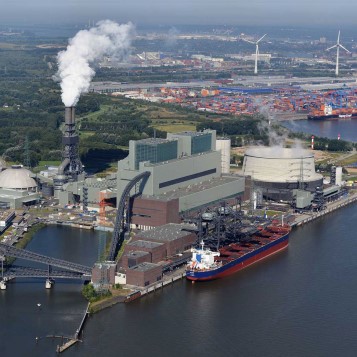 Aerial view of Moorburg power plant