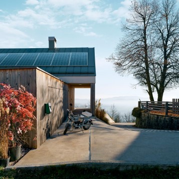 A house with solar panels