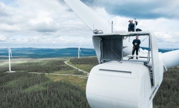 Wind employees at the Stor-Rotliden wind farm in Sweden