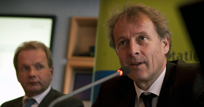 Links CFO Peter Smink en rechts CEO Øystein Løseth