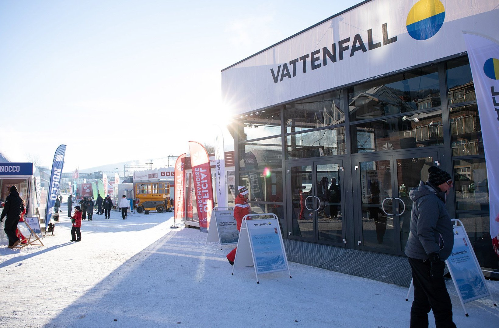 Vattenfalls paviljong i sponsorbyn i Åre