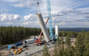 Bygge av vindkraftsparken Blakliden Fäbodberget