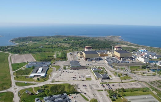 Flygfoto över Väröhalvön och Ringhals kärnkraftverk Flygfoto över Väröhalvön och Ringhals kärnkraftverk