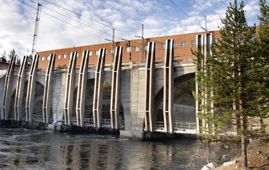 Vattenfalls kraftstation Midskog i Indalsälven