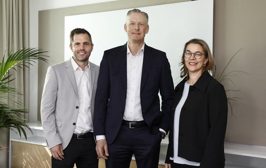 Henrik Åström, vd Fastighetssnabben, Per Spåls, chef för Real Estate and Facility Management Nordic Vattenfall, och Sara Revell Ford, vd Samhall