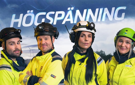 Fyra medverkande i tv-serien "Högspänning"