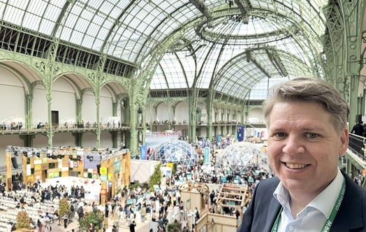 Mikael Nordlander, Director of Partnerships på Vattenfall, på miljö- och klimatmässan i Paris