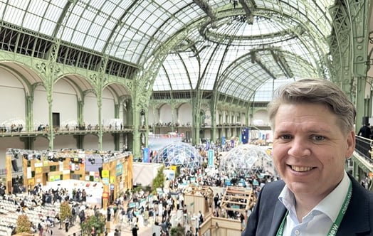 Mikael Nordlander, Director of Partnerships på Vattenfall, på miljö- och klimatmässan i Paris