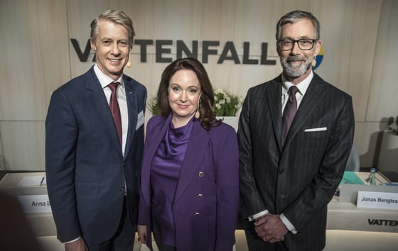 Mats Granryd, styrelsens ordförande, Anna Borg, vd och koncernchef, och Jonas Bengtsson, chefsjurist och styrelsens sekreterare Mats Granryd, styrelsens ordförande, Anna Borg, vd och koncernchef, och Jonas Bengtsson, chefsjurist och styrelsens sekreterare