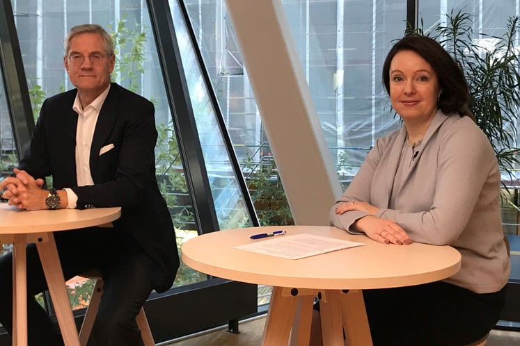 Koncernchef Magnus Hall och finansdirektör Anna Borg