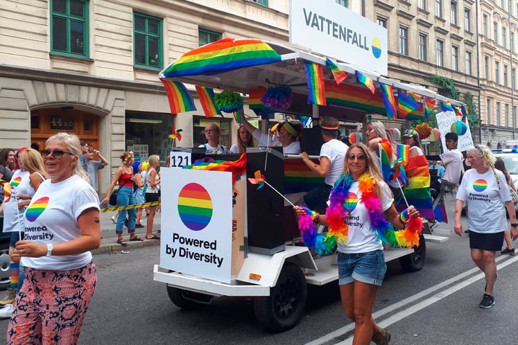Vattenfall i paraden på Stockholm Pride 2018