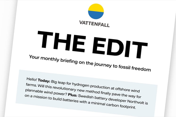 Vattenfalls nyhetsbrev THE EDIT.