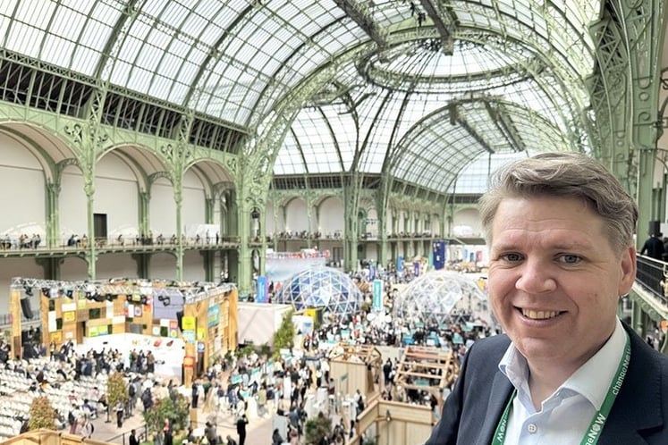 Mikael Nordlander, Director of Partnerships på Vattenfall, på miljö- och klimatmässan i Paris