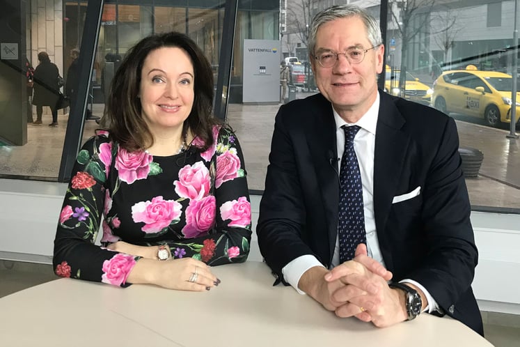 Vattenfalls vd och koncernchef Magnus Hall och finansdirektör Anna Borg.