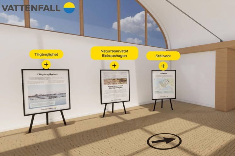 Skärmutklipp som visar en del av det digitala samrådsrummet.