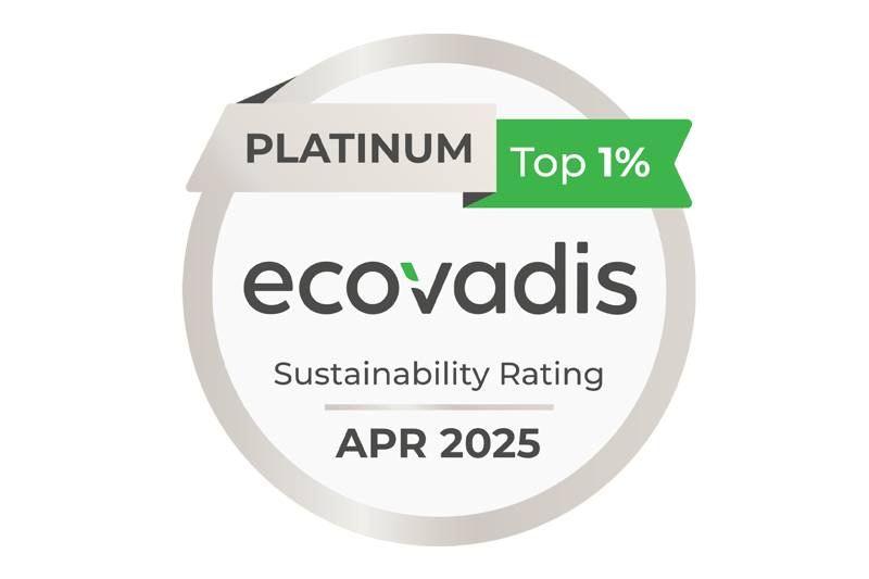 Symbol för EcoVadis hållbarhetsbetyg Platinum Symbol för EcoVadis hållbarhetsbetyg Platinum