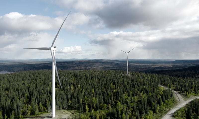 En landbaserad vindkraftspark